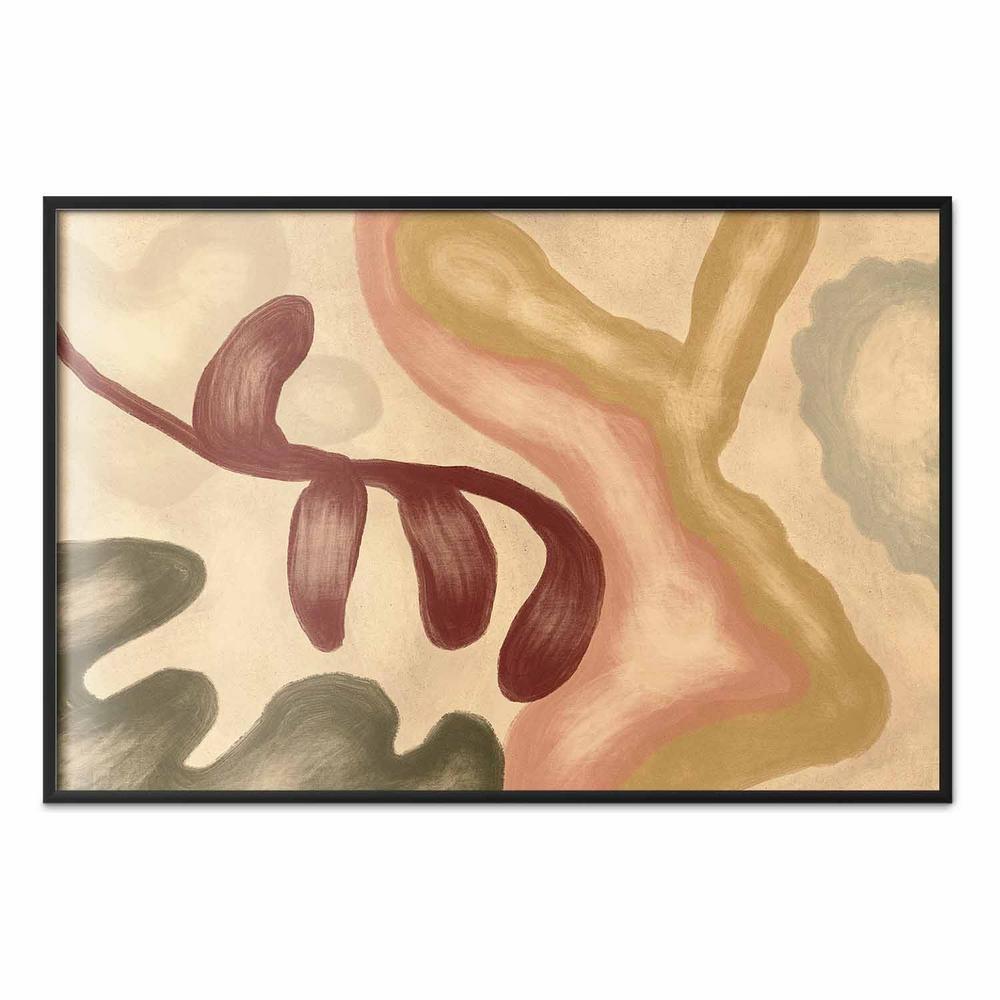 Plakat - Kolorowe kształty - przetarte figury w technice lime wash