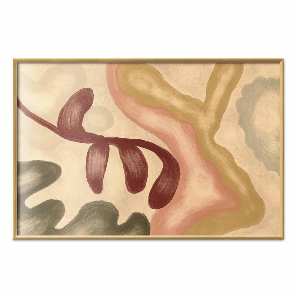 Plakat - Kolorowe kształty - przetarte figury w technice lime wash