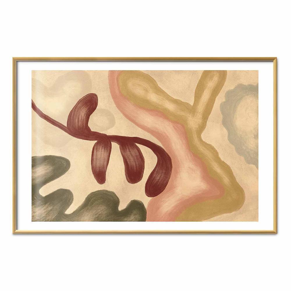 Plakat - Kolorowe kształty - przetarte figury w technice lime wash