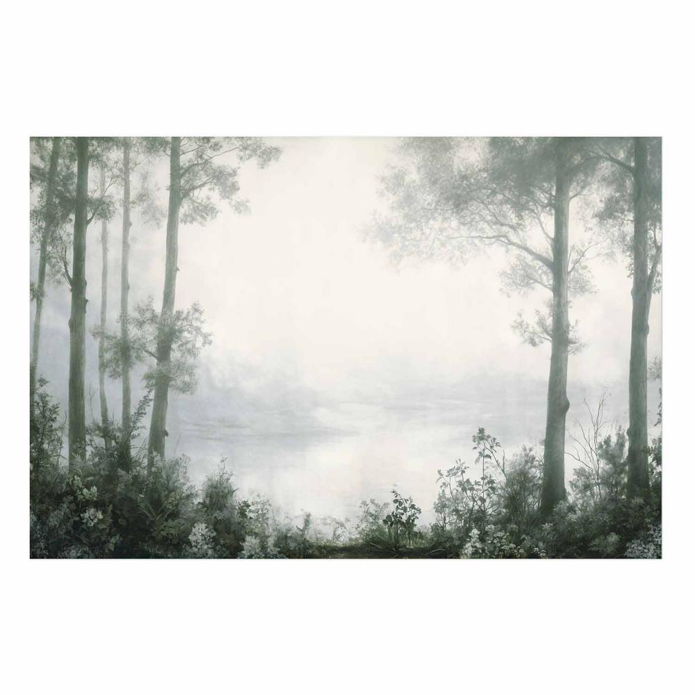 Plakat - Lasek i staw w spatynowanej zieleni