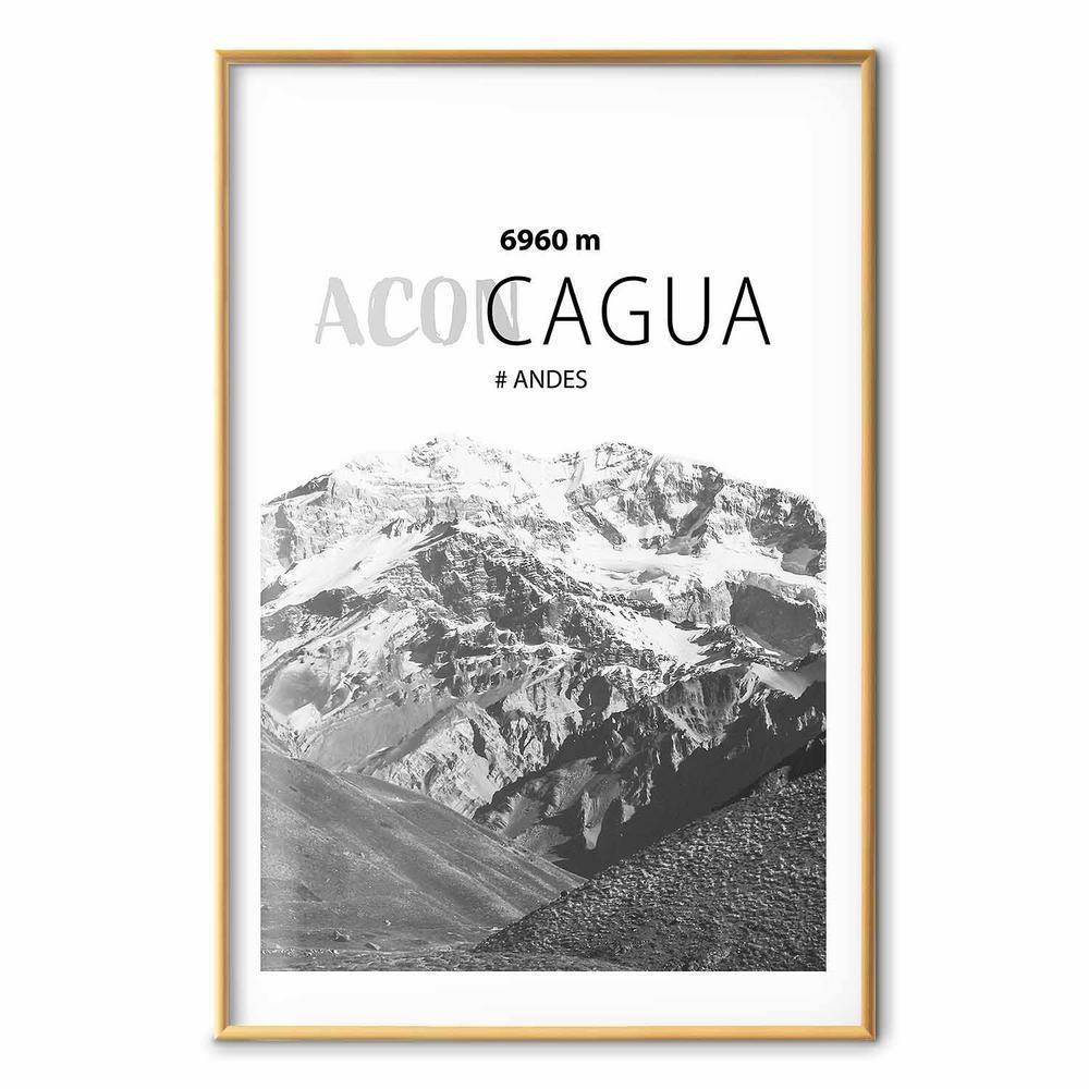 Plakat - Majestatyczny szczyt górski Aconcagua korona gór pejzaż górski
