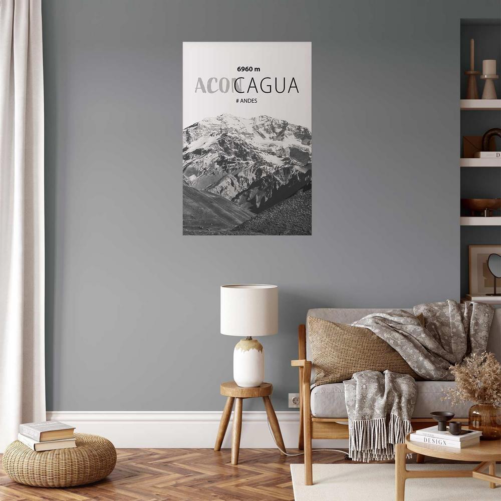 Plakat - Majestatyczny szczyt górski Aconcagua korona gór pejzaż górski