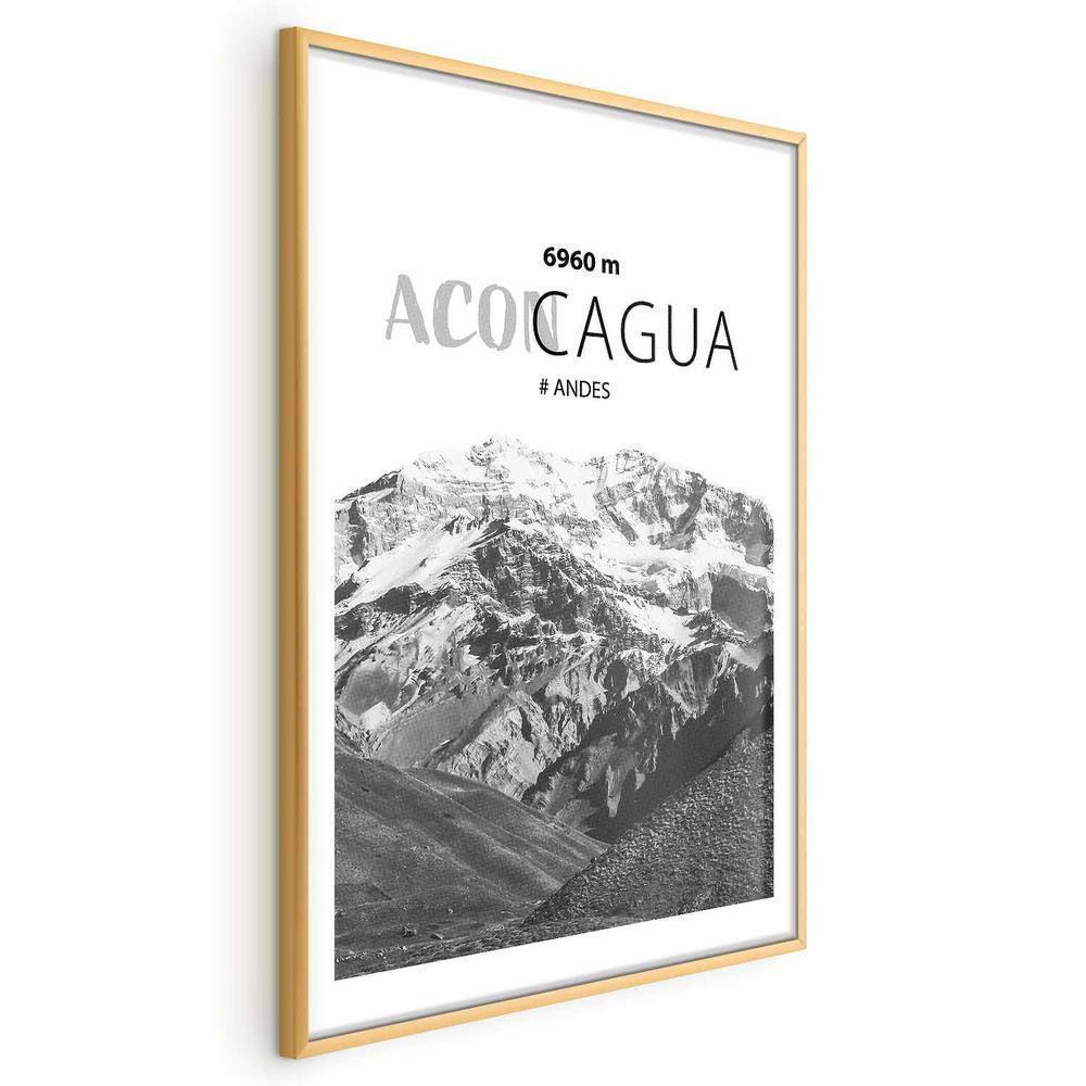 Plakat - Majestatyczny szczyt górski Aconcagua korona gór pejzaż górski