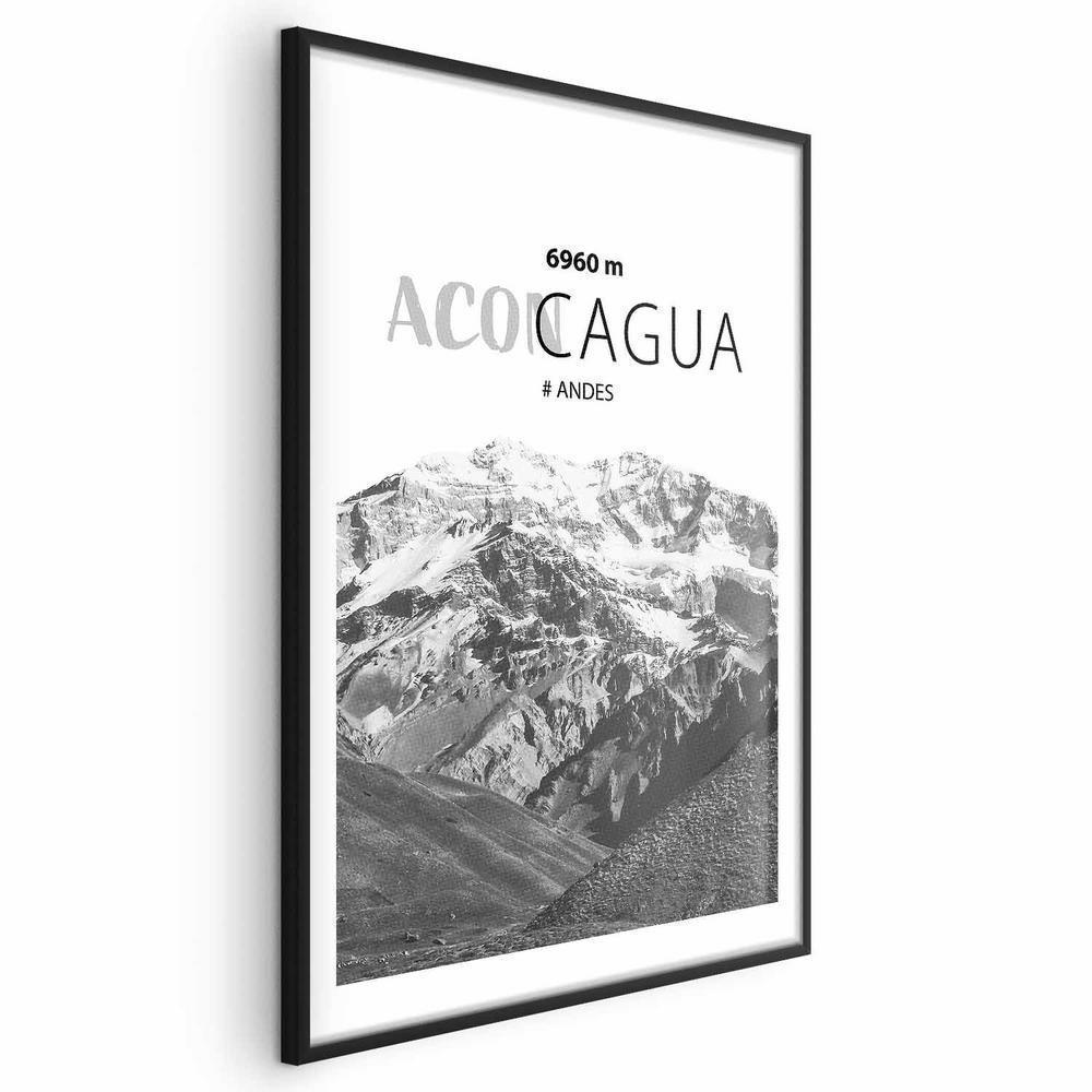 Plakat - Majestatyczny szczyt górski Aconcagua korona gór pejzaż górski