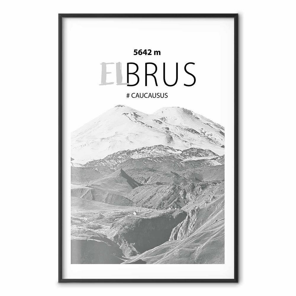 Plakat - Majestatyczny szczyt górski Elbrus korona gór pejzaż górski