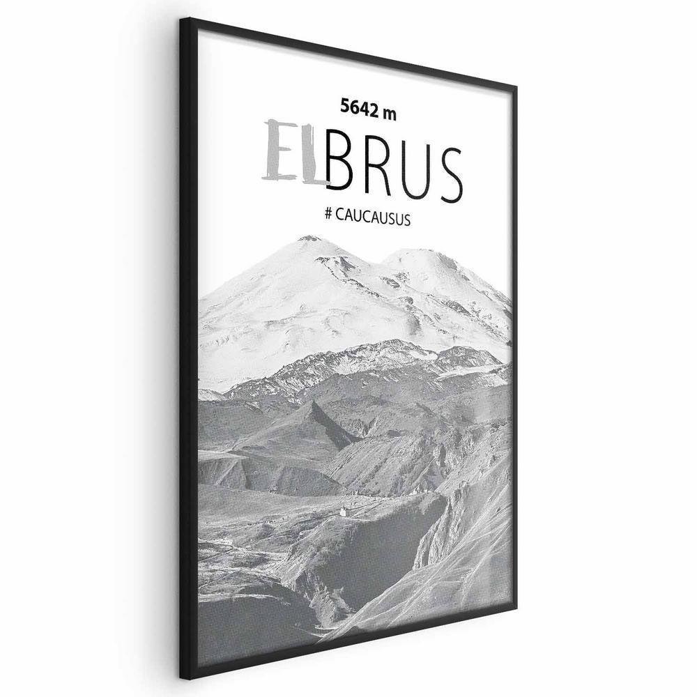 Plakat - Majestatyczny szczyt górski Elbrus korona gór pejzaż górski