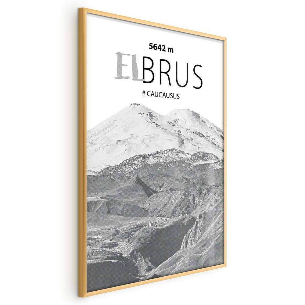 Plakat - Majestatyczny szczyt górski Elbrus korona gór pejzaż górski