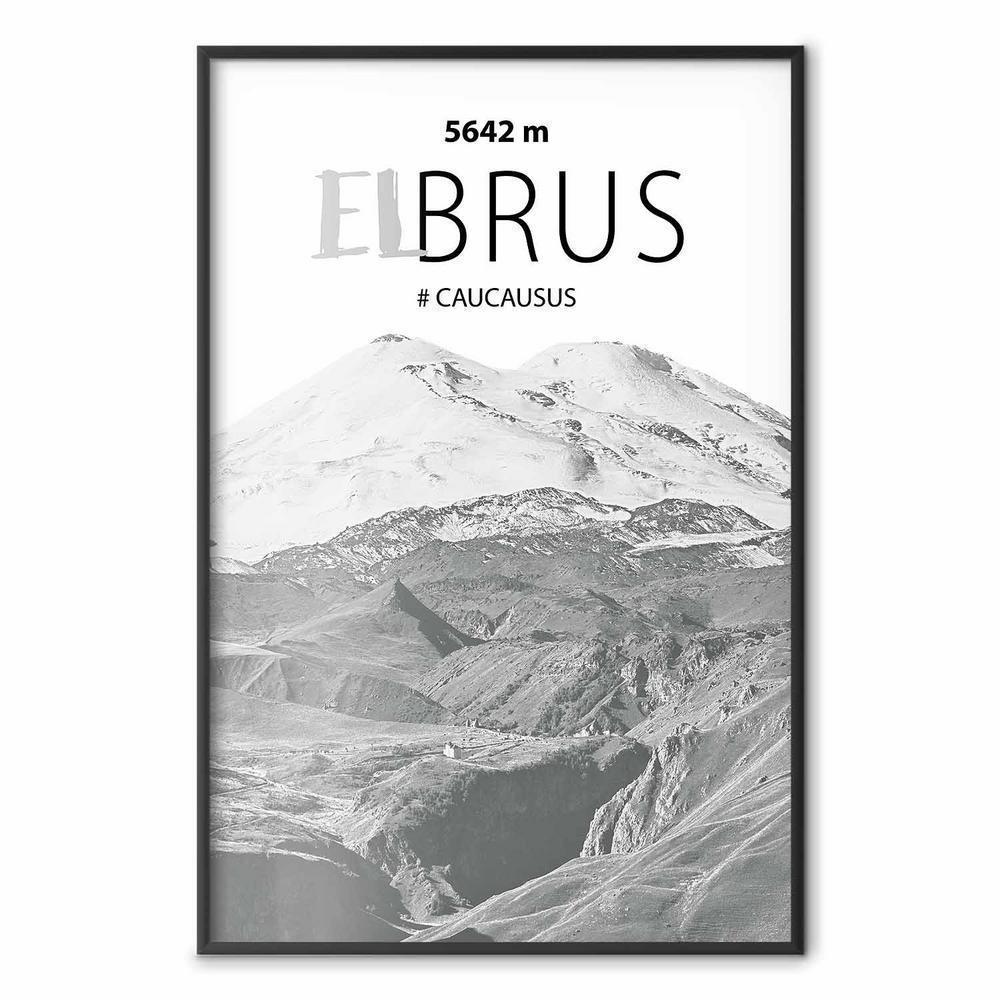 Plakat - Majestatyczny szczyt górski Elbrus korona gór pejzaż górski