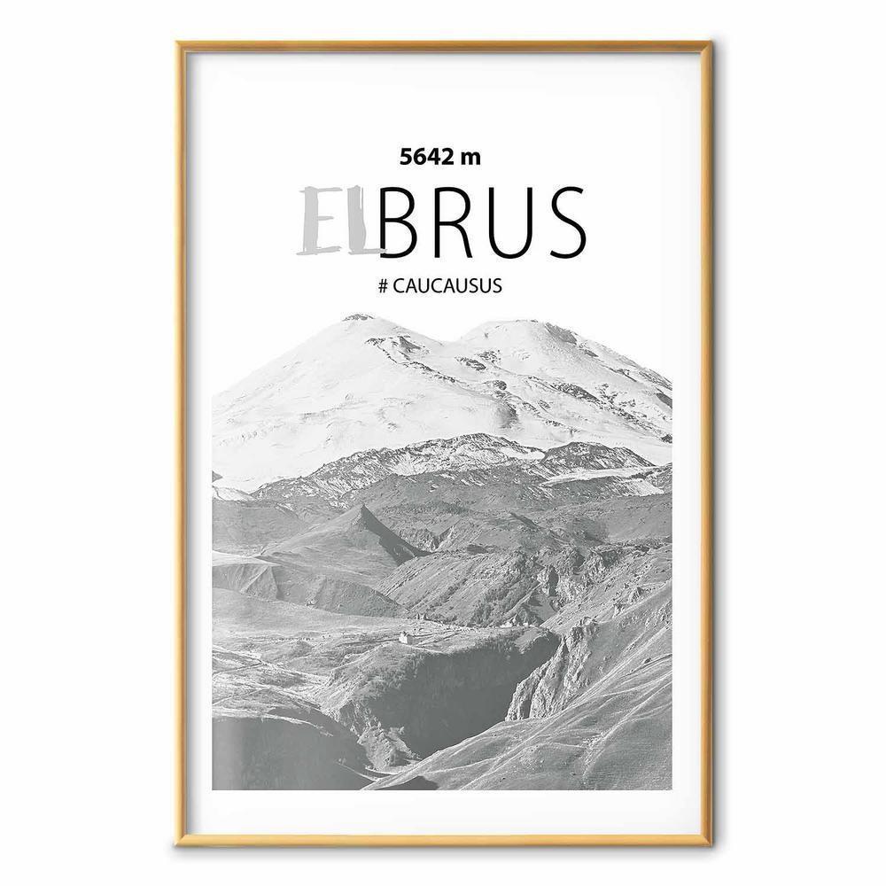 Plakat - Majestatyczny szczyt górski Elbrus korona gór pejzaż górski