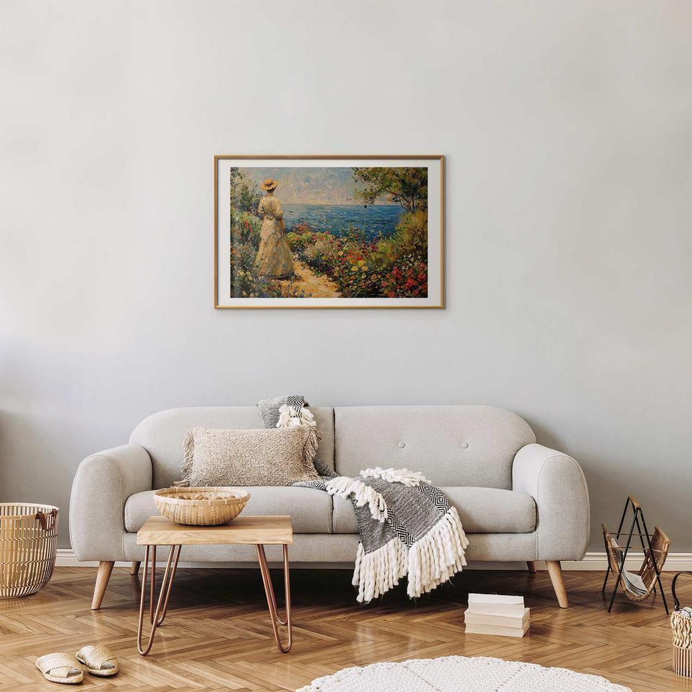 Plakat - Nostalgiczna impresja - zamyślona kobieta kontempluje krajobraz