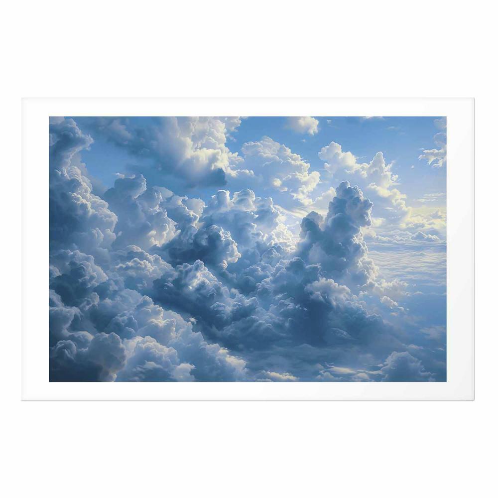 Plakat - Ocean w powietrzu: Falujące chmury odbijające światło poranka