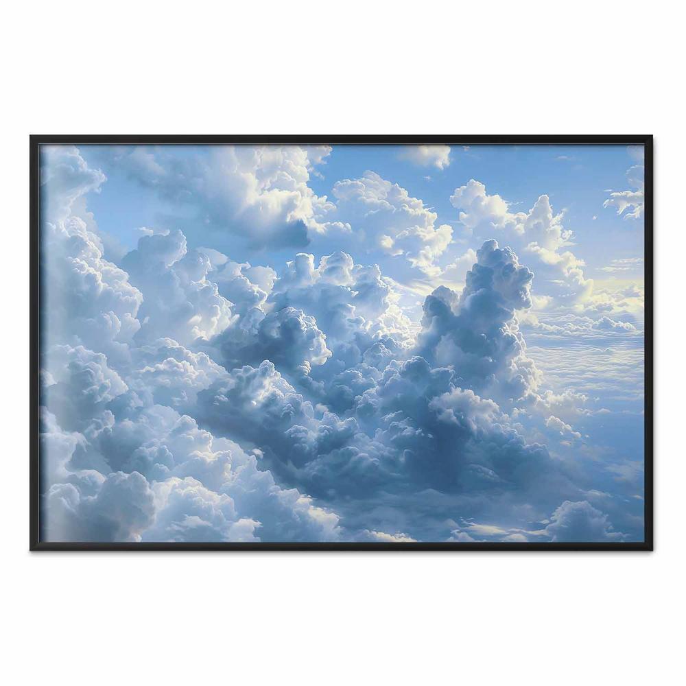 Plakat - Ocean w powietrzu: Falujące chmury odbijające światło poranka