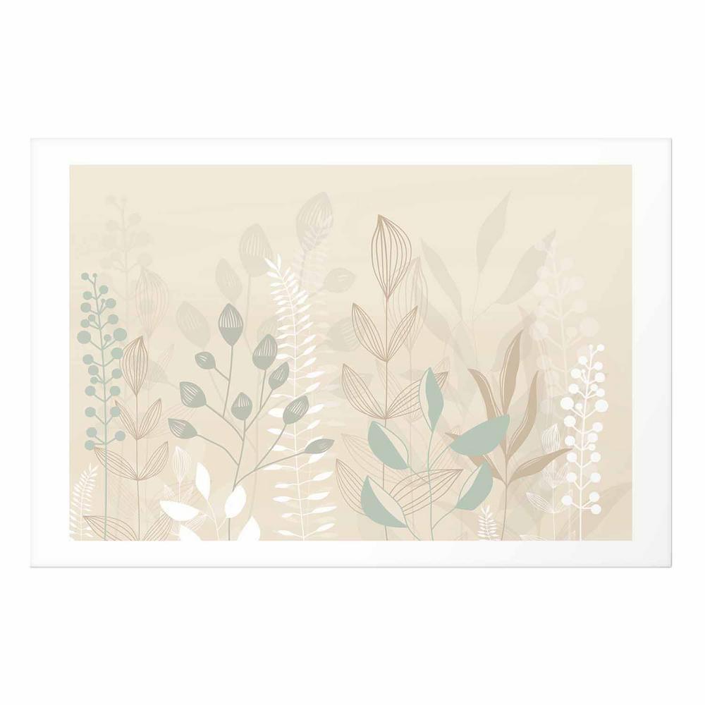 Plakat - Pastelowo - beżowa polana