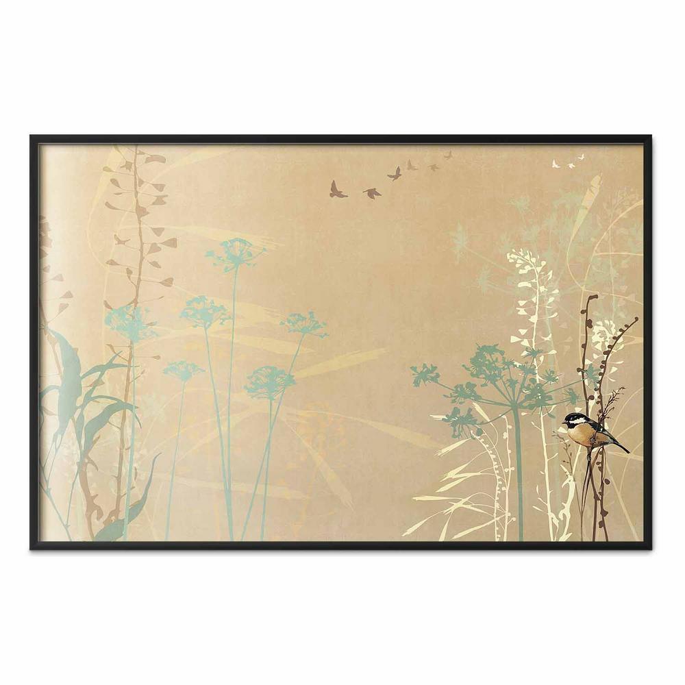 Plakat - Ptaszek na łące