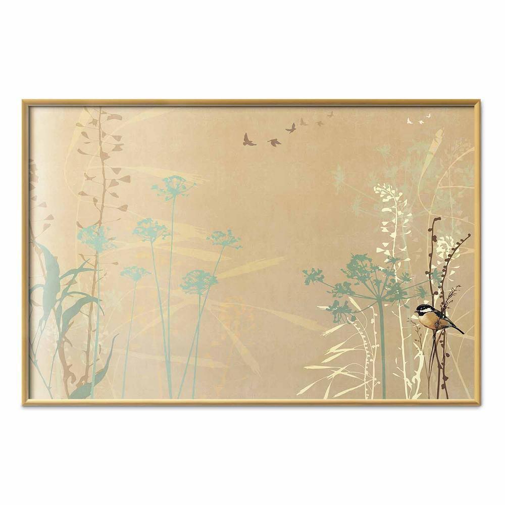 Plakat - Ptaszek na łące