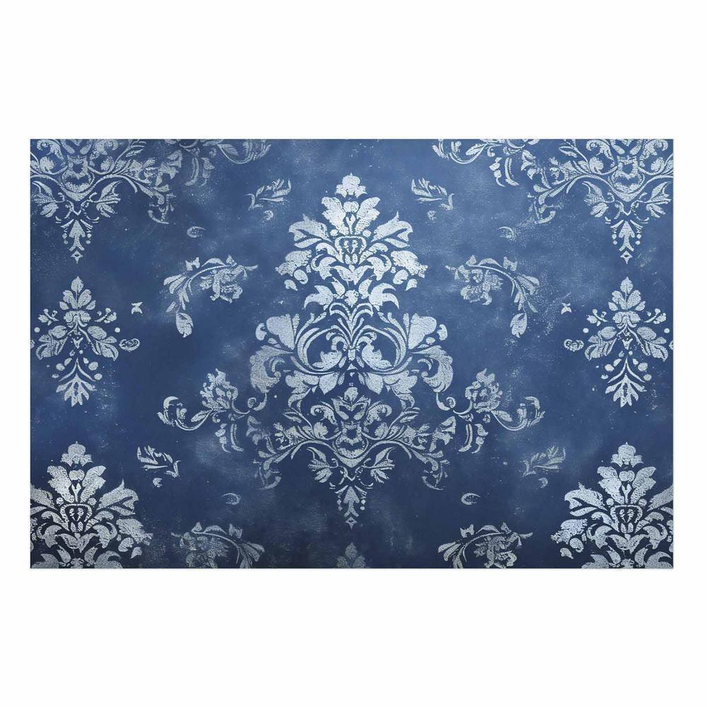 Plakat - Retro ornament w przetartych błękitach