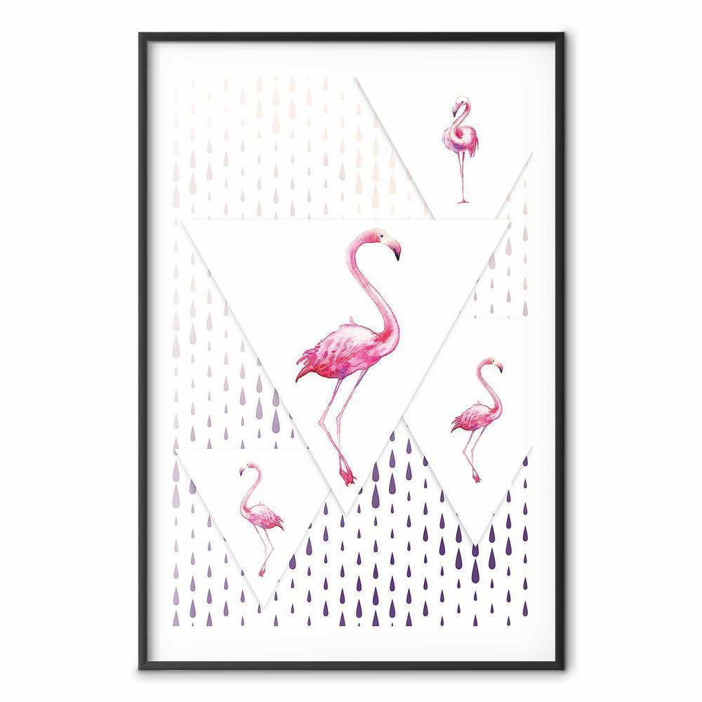 Plakat - Rodzina flamingów