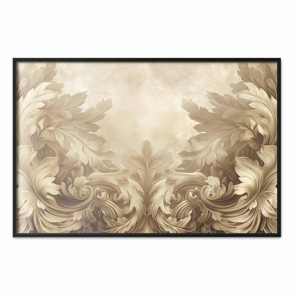 Plakat - Rzeźbione ornamenty w odcieniach sepii