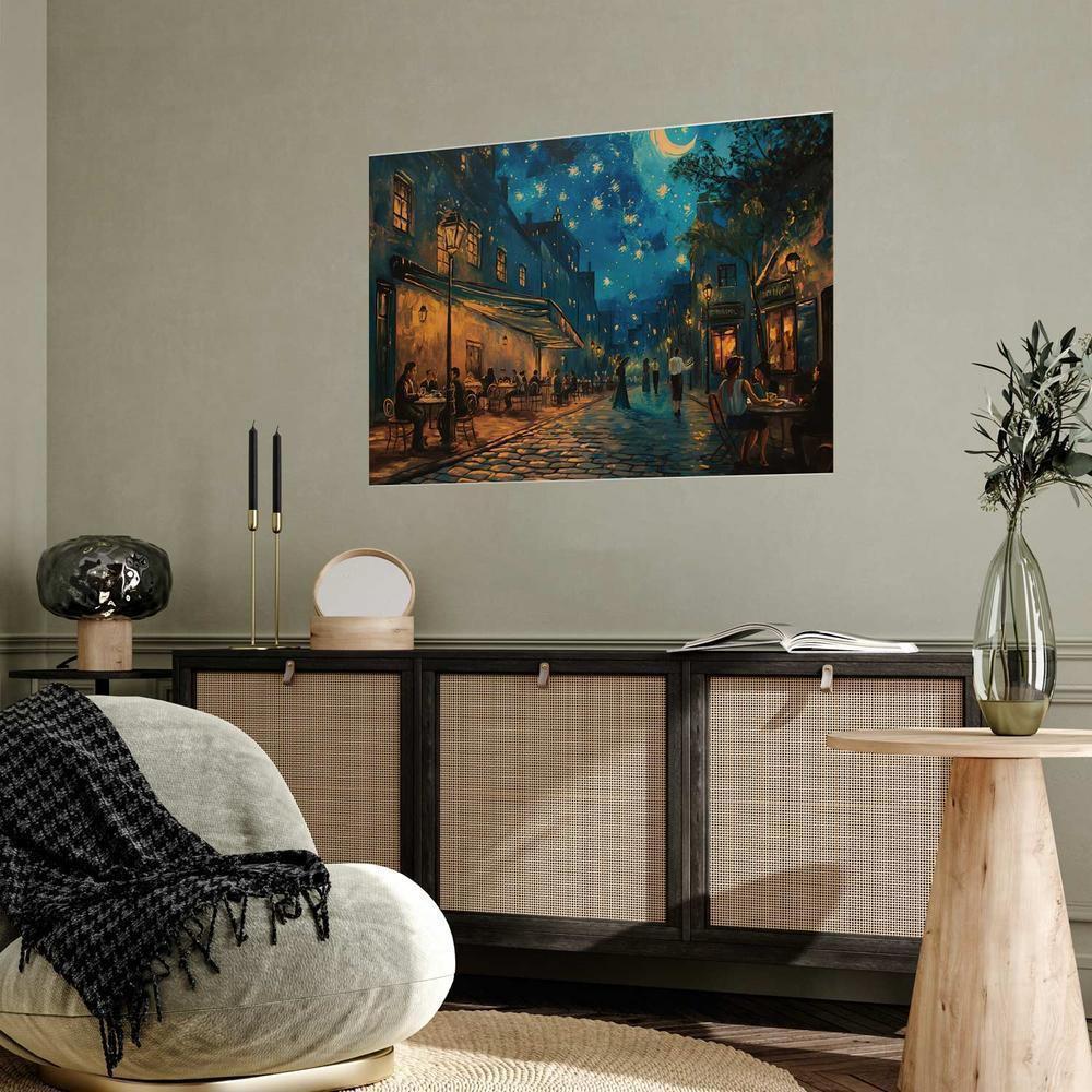 Plakat - Uliczka Paryża - obraz inspirowany stylem Vincenta van Gogha