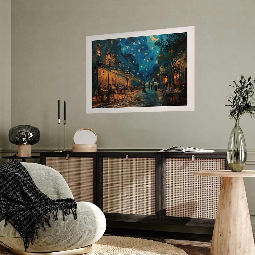 Plakat - Uliczka Paryża - obraz inspirowany stylem Vincenta van Gogha