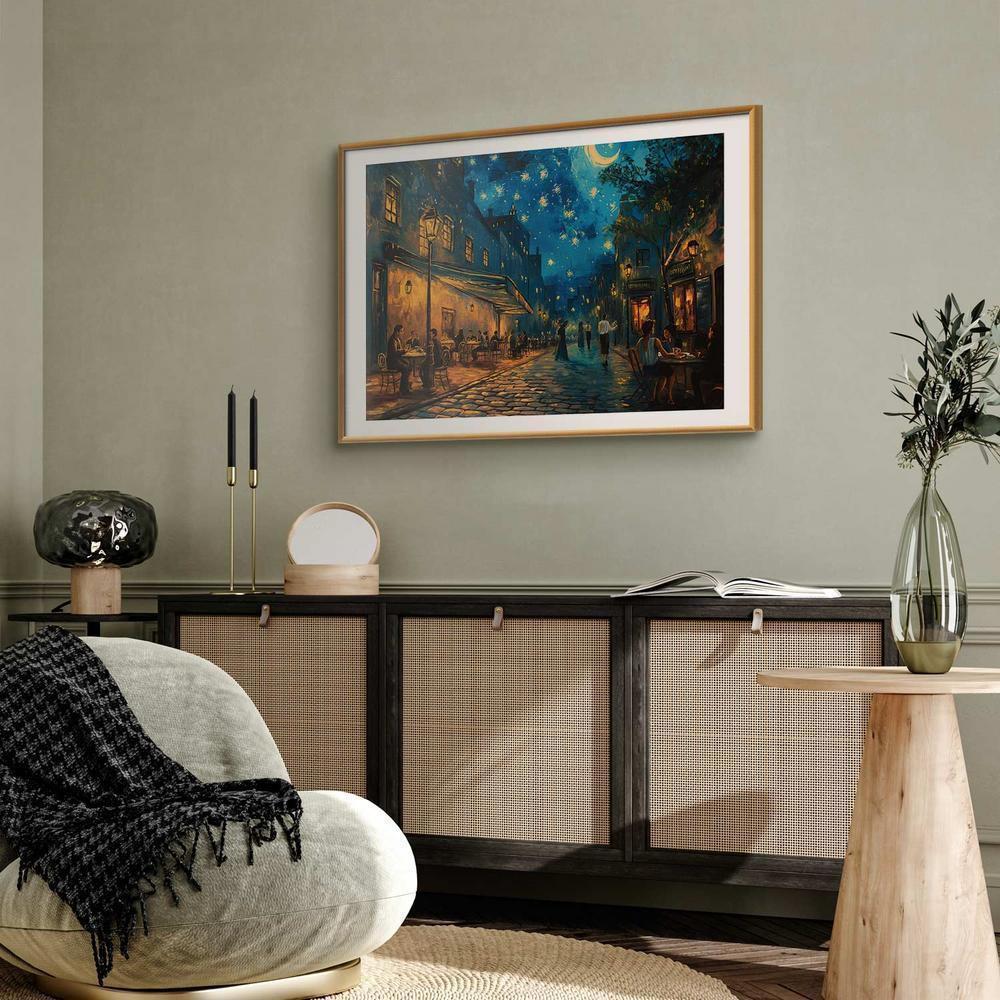 Plakat - Uliczka Paryża - obraz inspirowany stylem Vincenta van Gogha
