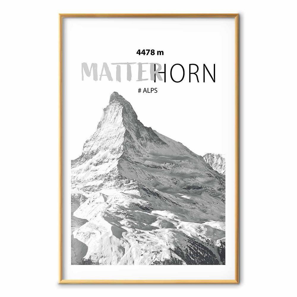 Plakat - majestatyczny szczyt górski Matterhorn korona gór pejzaż górski