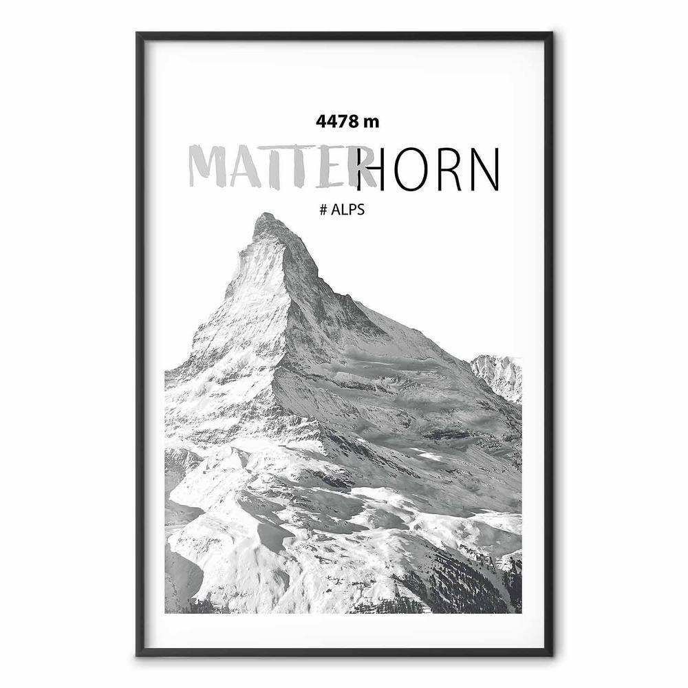 Plakat - majestatyczny szczyt górski Matterhorn korona gór pejzaż górski