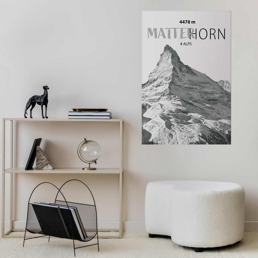 Plakat - majestatyczny szczyt górski Matterhorn korona gór pejzaż górski