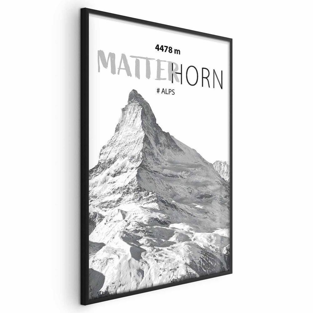 Plakat - majestatyczny szczyt górski Matterhorn korona gór pejzaż górski