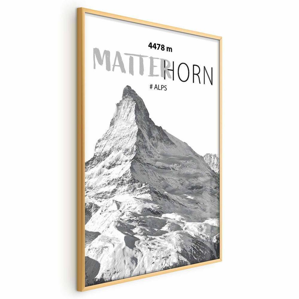 Plakat - majestatyczny szczyt górski Matterhorn korona gór pejzaż górski