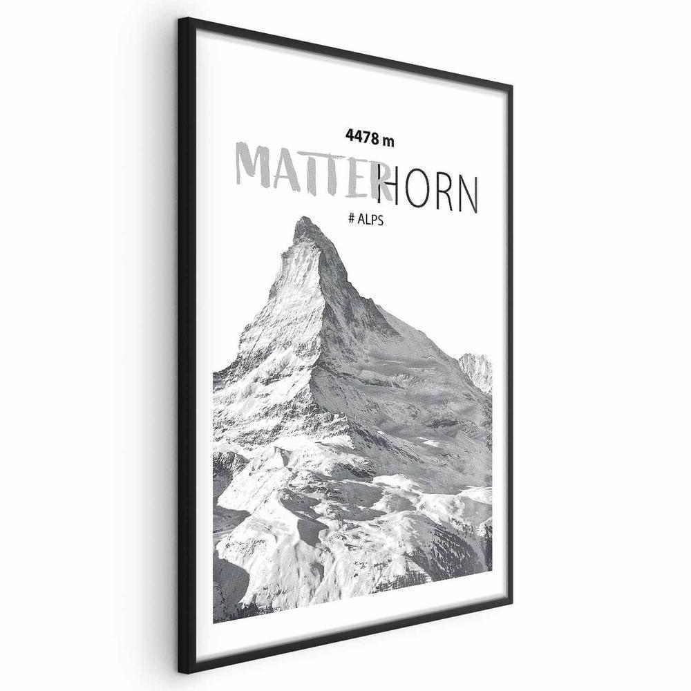 Plakat - majestatyczny szczyt górski Matterhorn korona gór pejzaż górski