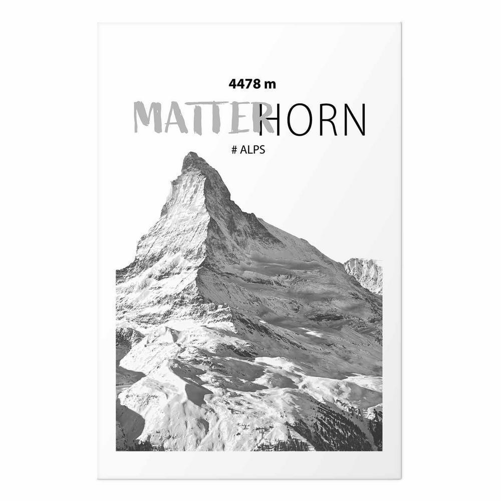 Plakat - majestatyczny szczyt górski Matterhorn korona gór pejzaż górski
