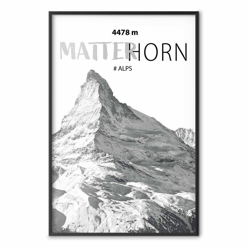 Plakat - majestatyczny szczyt górski Matterhorn korona gór pejzaż górski