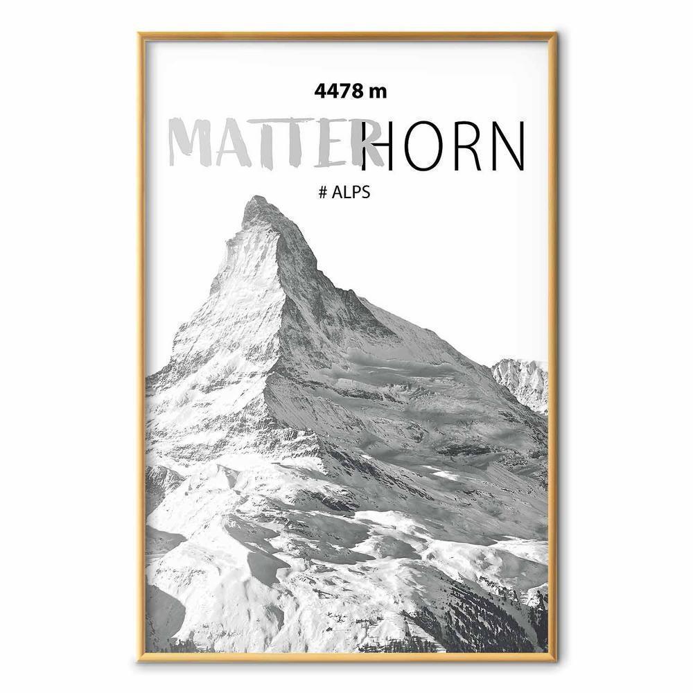 Plakat - majestatyczny szczyt górski Matterhorn korona gór pejzaż górski