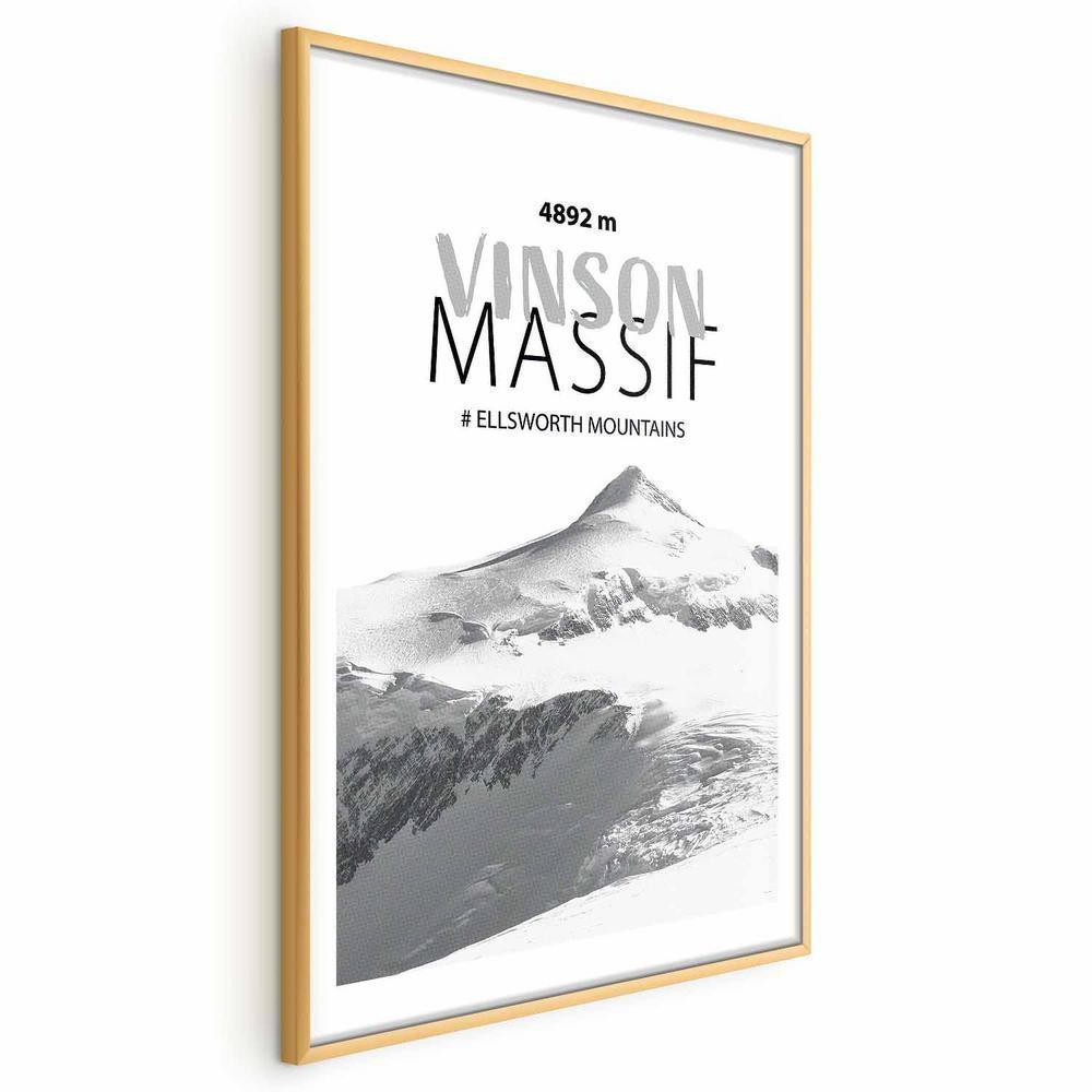 Plakat - majestatyczny szczyt górski Vinson Massif korona gór pejzaż górski