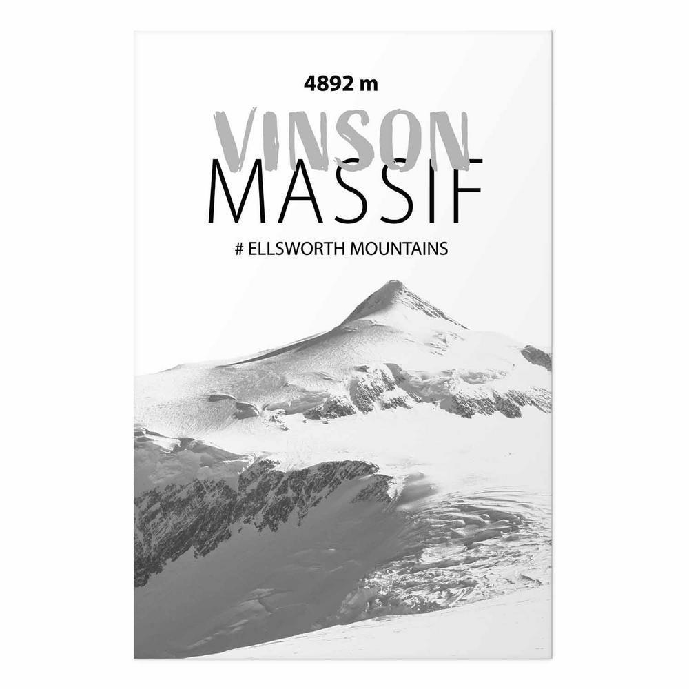 Plakat - majestatyczny szczyt górski Vinson Massif korona gór pejzaż górski