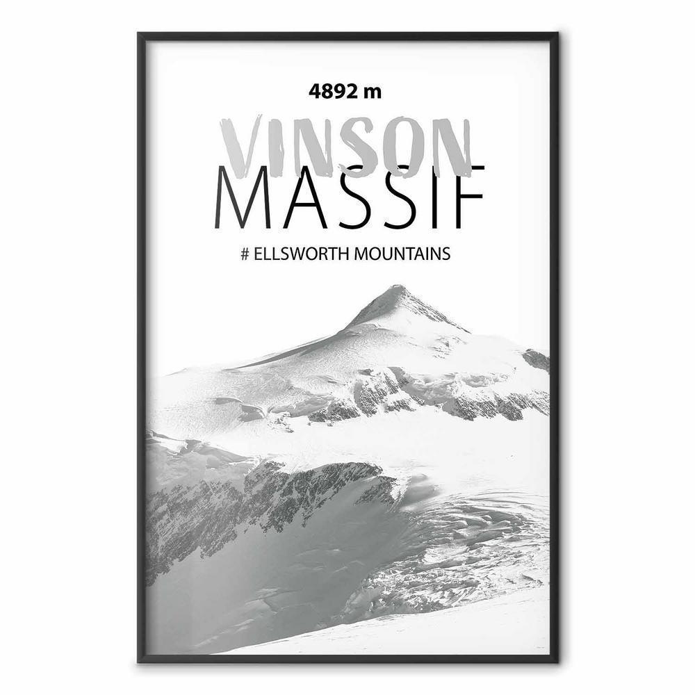 Plakat - majestatyczny szczyt górski Vinson Massif korona gór pejzaż górski