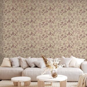 Tapeta - Beżowe grzyby i zioła