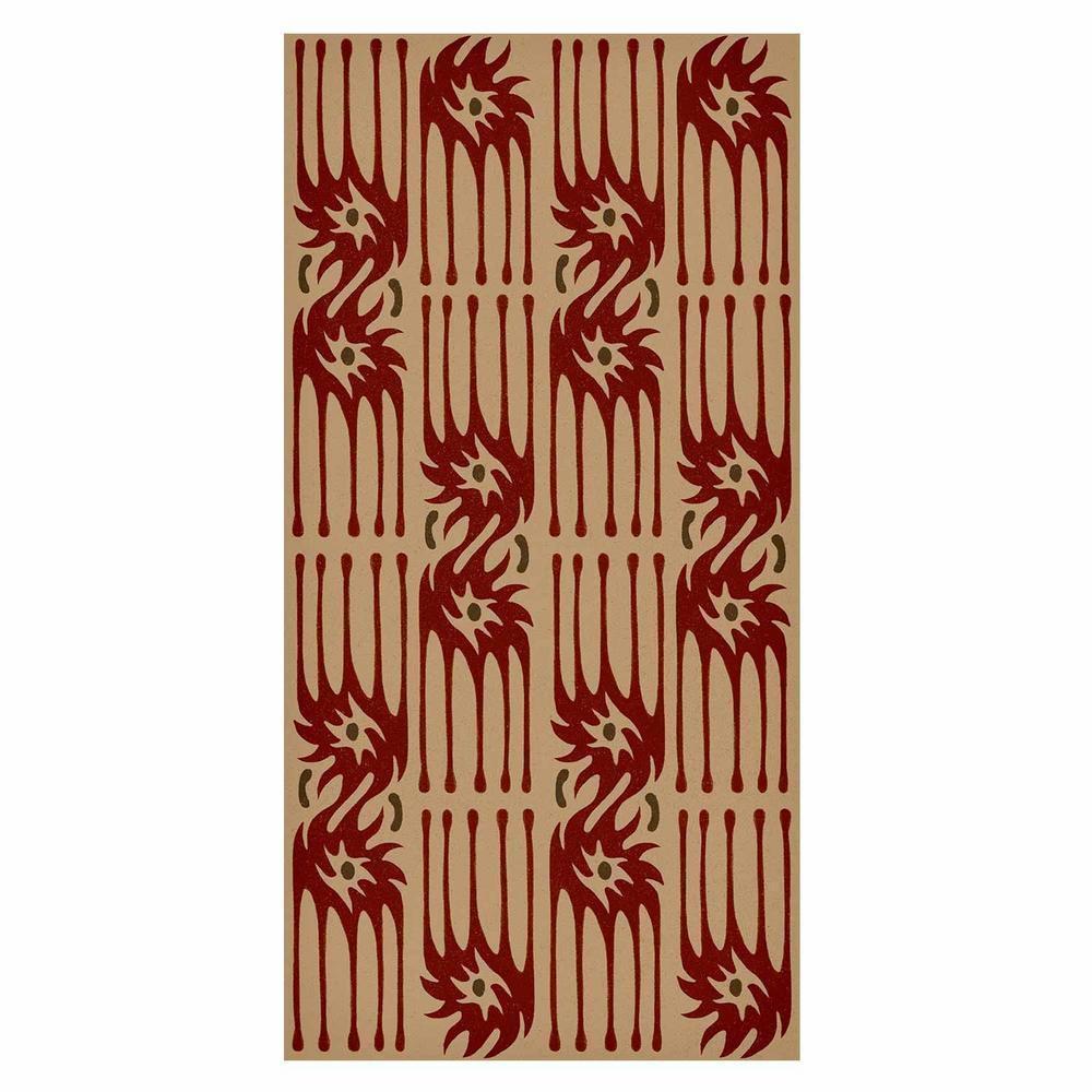 Tapeta - Czerwone pazury - nieregularne kształty na papierowym tle