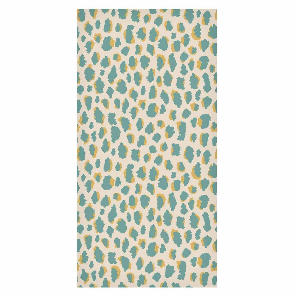 Tapeta - Deseń żyrafy - zwierzęcy wzór w turkusowe plamki na jasnym tle