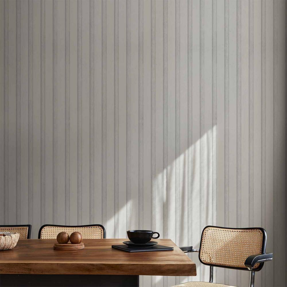 Tapeta - Drewniana Tekstura - symetryczne pionowe linie na białym tle