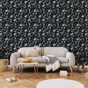 Tapeta - Pachnące kwiaty i zioła - błękitny