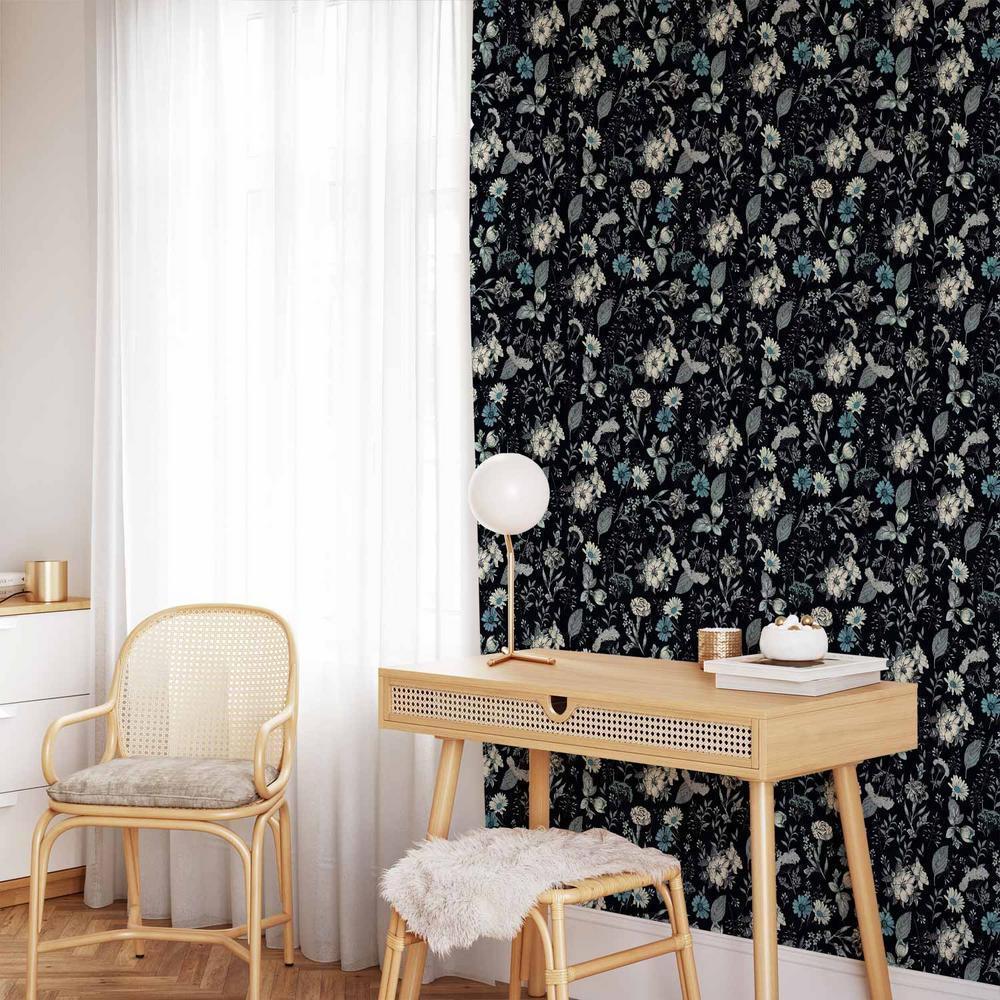 Tapeta - Pachnące kwiaty i zioła - błękitny