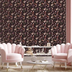 Tapeta - Pachnące kwiaty i zioła - śliwkowy