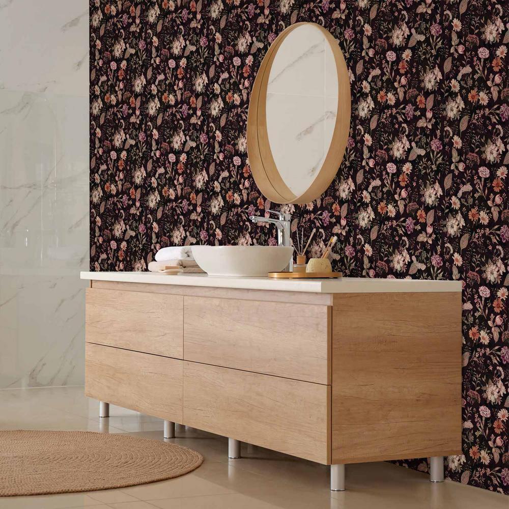 Tapeta - Pachnące kwiaty i zioła - śliwkowy