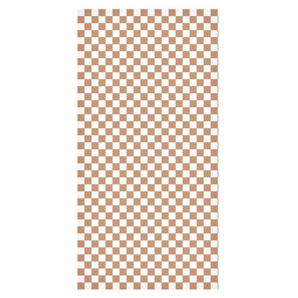 Tapeta - Szachowy Wzór - brązowo-biała kratka z delikatnym szumem