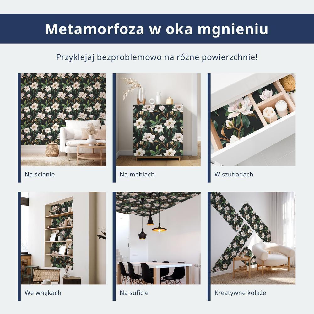 Tapeta - Pastelowe ptaki - delikatny wzór w biało-szare czaple na jasno-różowym tle - obrazek 14