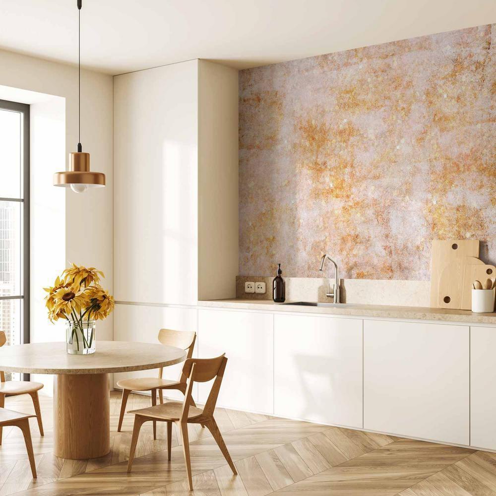 Fototapeta - Eksplozja słońca - abstrakcyjna kompozycja z jednolitym tłem w desenie