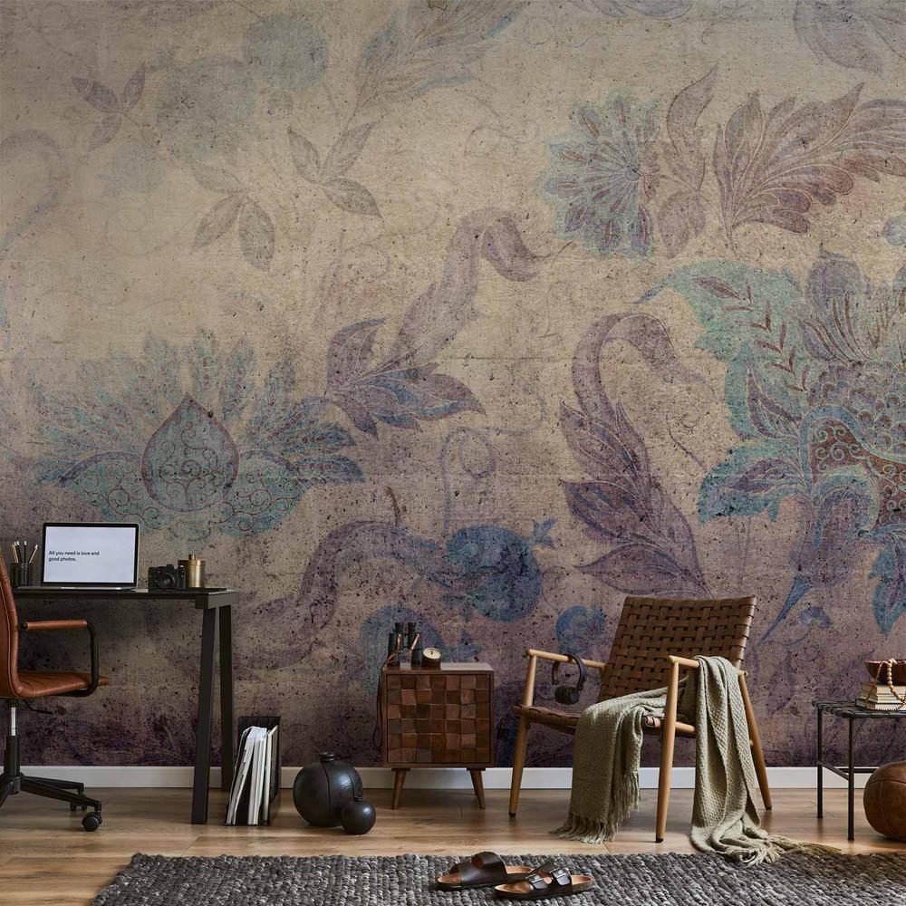 Fototapeta - Kwiatowe zdobienia - motyw roślinny z ornamentami w stylu vintage