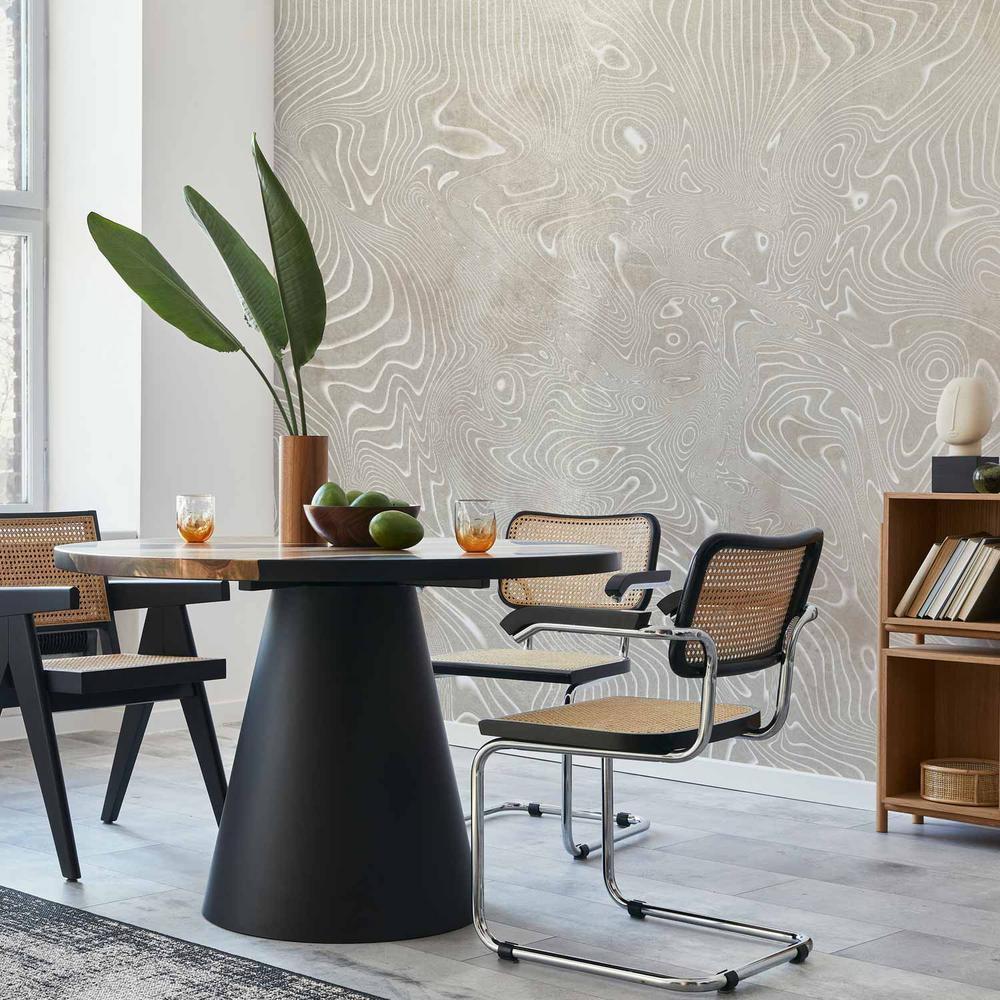 Fototapeta - Lejące kształty - abstrakcyjne beżowo-białe tło w kompozycje we wzory